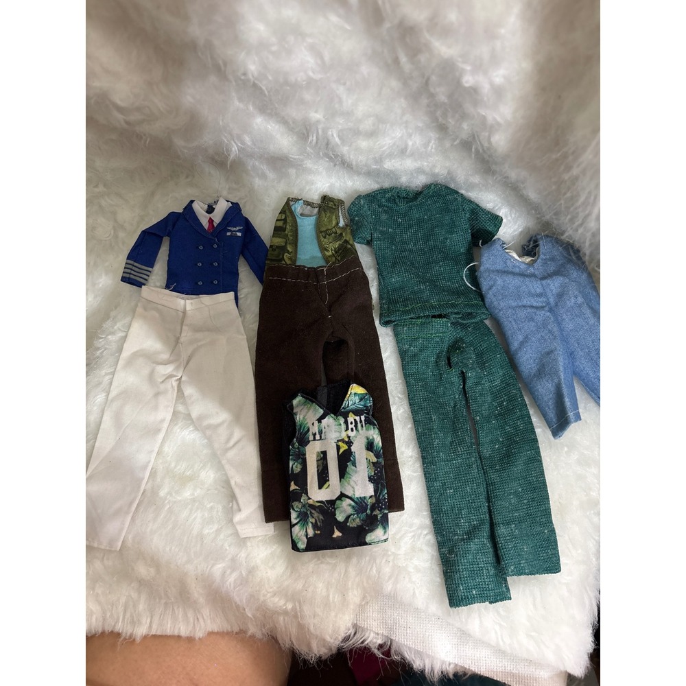 Mattel Ken Doll Clothes Lot Male 12in Pilot Uniform Casual Sporty Outfits Multi